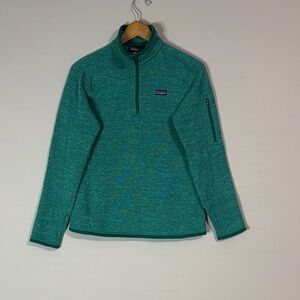 Patagonia Better Sweater 1/4 Zip Pullover Women’s M Teal Green Fleece Jacket